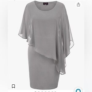 Beautiful Sleeveless Sheath Dress with chiffon over lay